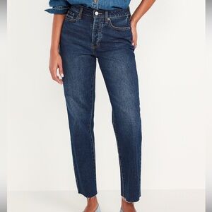 Old Navy Hi- Rise OG Straight Raw Hem Button Fly - 8